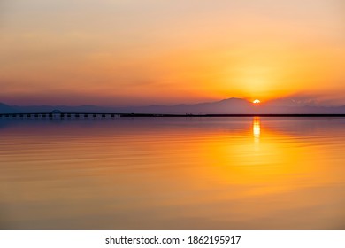 Beautiful Sunset On Lake Urmia