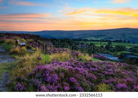 A Beautiful sunset on Norland moor West Yorkshire