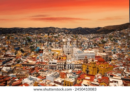 Beautiful sunset over Guanajuato, Mexico