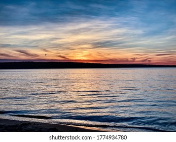 Beautiful Sunset Over Higgins Lake, Michigan