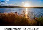 Beautiful sunset over lake in Kochani Macedonia