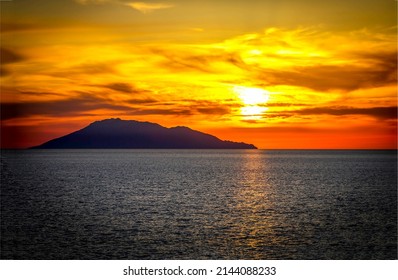 Beautiful sunset over the ocean - Shutterstock ID 2144088233