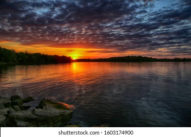 Beautiful Sunset Over Percy Priest Lake Near Smyrna Tennessee 