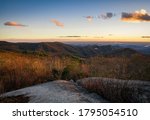 Beautiful Sunset from the peak of Sassafras Mountain, The tallest point in the  State of South Carolina