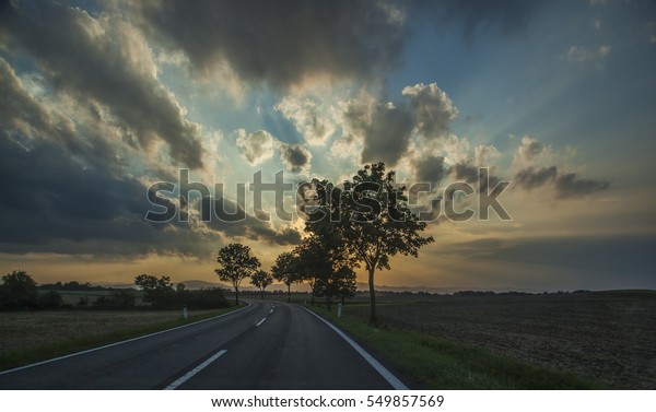 beautiful sunset road ,on the road  ,sunset time ,\
romantic travel 