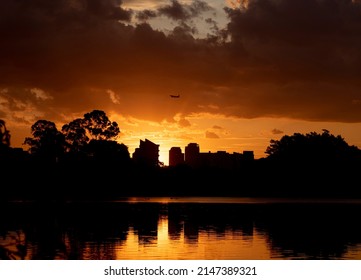 A Beautiful Sunset In Sao Paolo City, Brazil