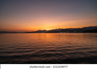 beautiful sunset in shenzhen coastline