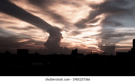 Beautiful sunset sky and clouds with dramatic light