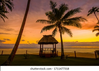 Beautiful Sunset In Summer Season Fiji Island.