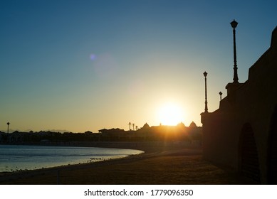 Beautiful Sunset Or Sunrise On A Seacoast.