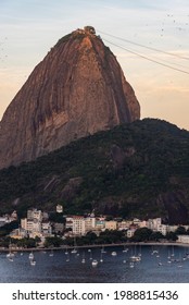 Beautiful Sunset View To Sugar Loaf Mountain In Rio De Janeiro, Brazil