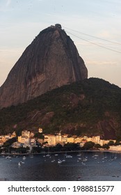 Beautiful Sunset View To Sugar Loaf Mountain In Rio De Janeiro, Brazil