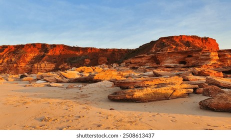 beautiful sunset in Western Australia Barn Hill area. Barn Hill Station beach is in Western Australia just south of Broome overlooking the Indian Ocean - Powered by Shutterstock