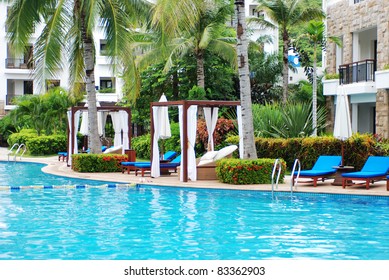 Beautiful Swimming Pool At An Asian Resort