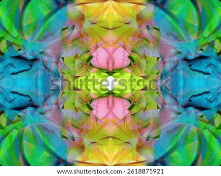 beautiful symmetrical pattern when viewing an object in a kaleidoscope