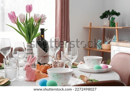 Similar – Image, Stock Photo Spring table setting with hyacinth