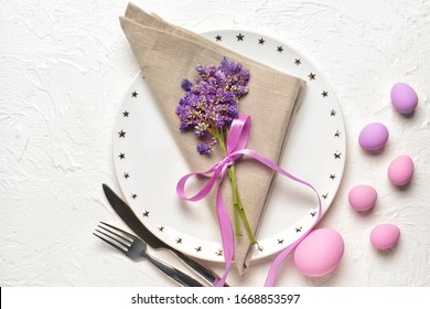 Beautiful table setting for Easter celebration