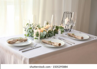 Beautiful Table Setting With Floral Decor