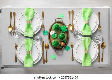 Beautiful table setting for St. Patrick's Day celebration - Powered by Shutterstock