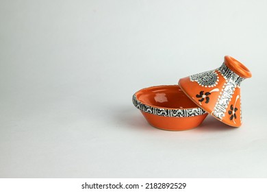 Beautiful Tagine Pot On A White Background