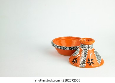 Beautiful Tagine Pot On A White Background