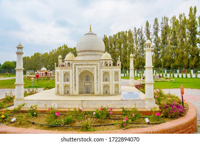 Beautiful Taj Mahal In Agra, India. Miniatures In The Sazova Park Or Science Art And Culture Park. Turkey, Eskisehir