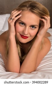 Beautiful Tall Russian Blonde Nude Bed Stock Photo Shutterstock