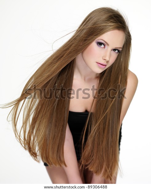 Beautiful Teen Girl Long Straight Hairs Stock Photo Edit Now