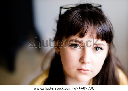 Similar – 0815-Leck-mich-am-Arsch-Stimmung | Portrait am Fenster