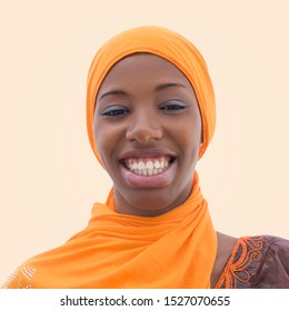 Beautiful teenager girl wearing a headscarf and smiling