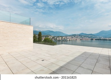 Beautiful Terrace Of A Modern Penthouse, Lake View 