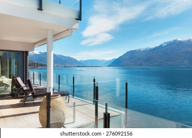 Beautiful Terrace Of A Modern Penthouse, Lake View