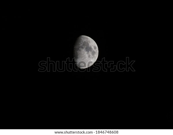 Beautiful texture of\
the moon in the night\
sky