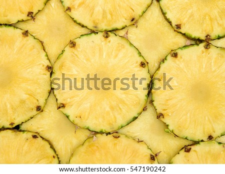 Beautiful texture slices of pineapple