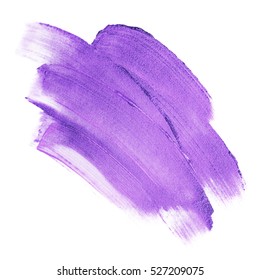 Beautiful textured purple melallic strokes isolated on white background.