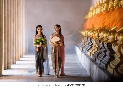 Beautiful Thai Girl In Thai Traditional Costume