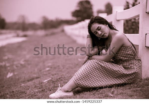 Beautiful Thai Woman Very Sad Unrequited Stock Photo Edit Now