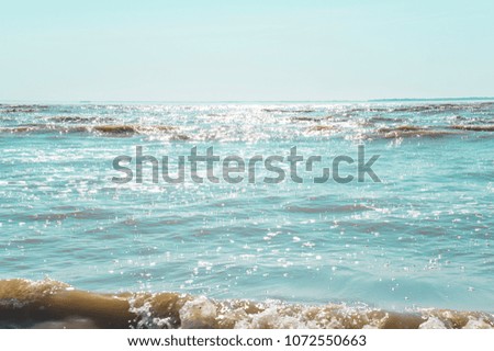 Beautiful tide of atlantic ocean on sunlight