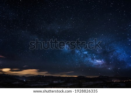 Beautiful Tonglu, a small hill station in Darjeeling at night time with sky and stars
