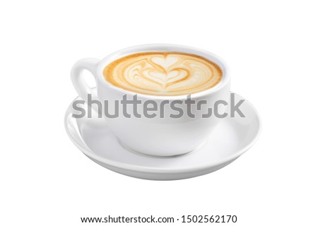 Beautiful top coffee isolated on white background.