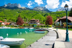 Beautiful Town Talloires At Annecy Lake In France