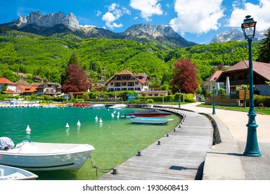beautiful town Talloires at Annecy lake in France