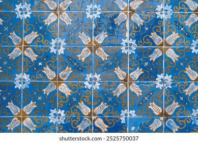 Beautiful traditional blue tiles at the facade of Raio palace in the city center of Braga in Portugal - Powered by Shutterstock