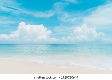 Beautiful tropical beach with blue sky and white clouds abstract texture background. Copy space of summer vacation and holiday business travel concept. Vintage tone filter effect color style. - Powered by Shutterstock