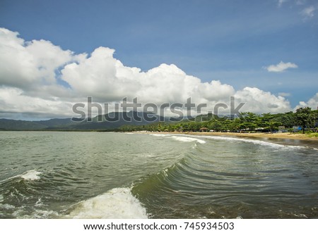 Beautiful Tropical Beach Prigi Beach Trenggalek Stock Photo