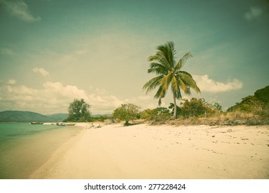 Beautiful Tropical Beach, Thailand - Retro Style Postcard