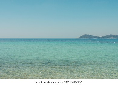 Beautiful Tropical Sunset Scenery, Sea View With Horizon,calmness And Relaxation. Inspirational Beach Resort Hotel Landscapet  At Koh Samed Island In Thailand,Vintage Tone Concept