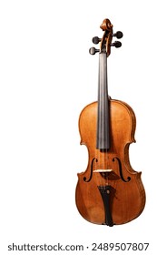 Beautiful true antique violin handmade isolated on white background with space for text