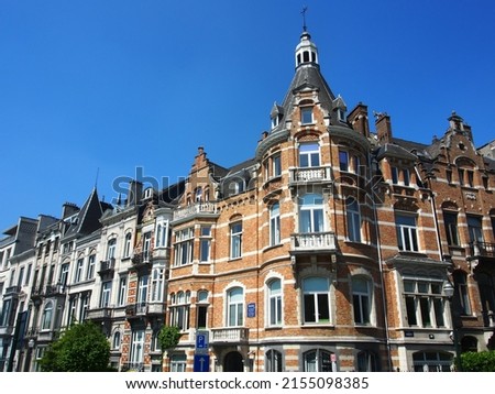 Beautiful turn of the century old building facades in Brussels, Belgium