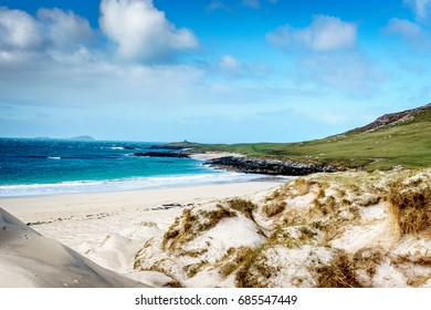 Beautiful Turquoise Ocean In Scotland, Isle Of Lewis And Harris 